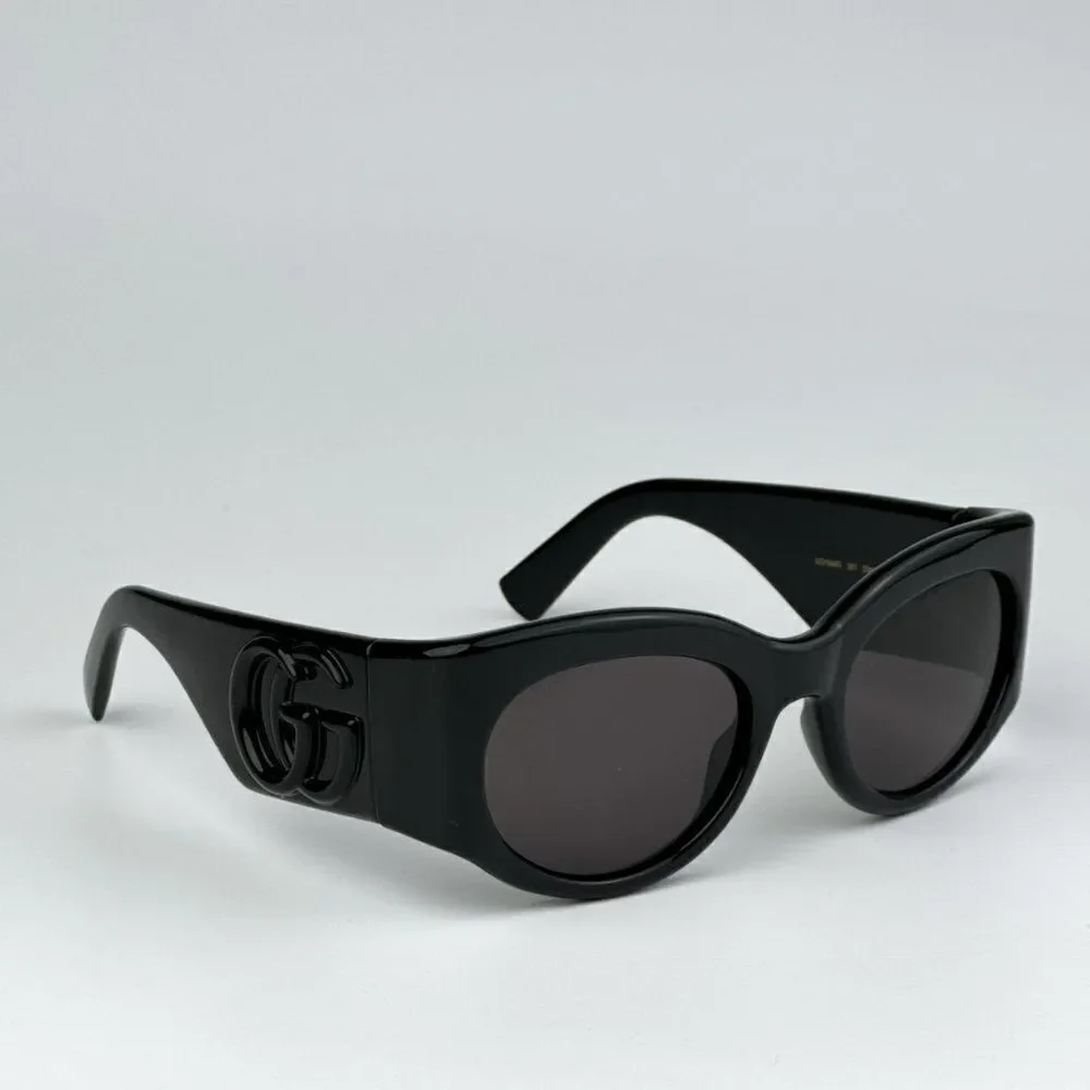 NEW Gucci GG1544S 001 Black Grey Unisex Oval Sunglasses GG 1544S